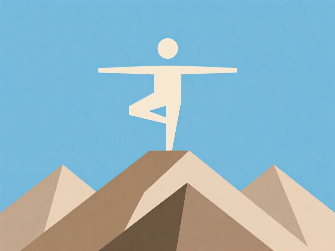 A person doing yoga on a mountain summit