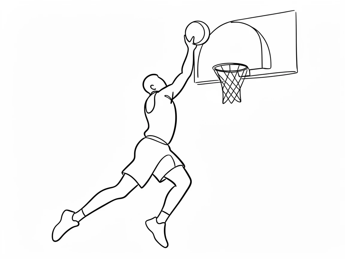 a basketball player is scoring