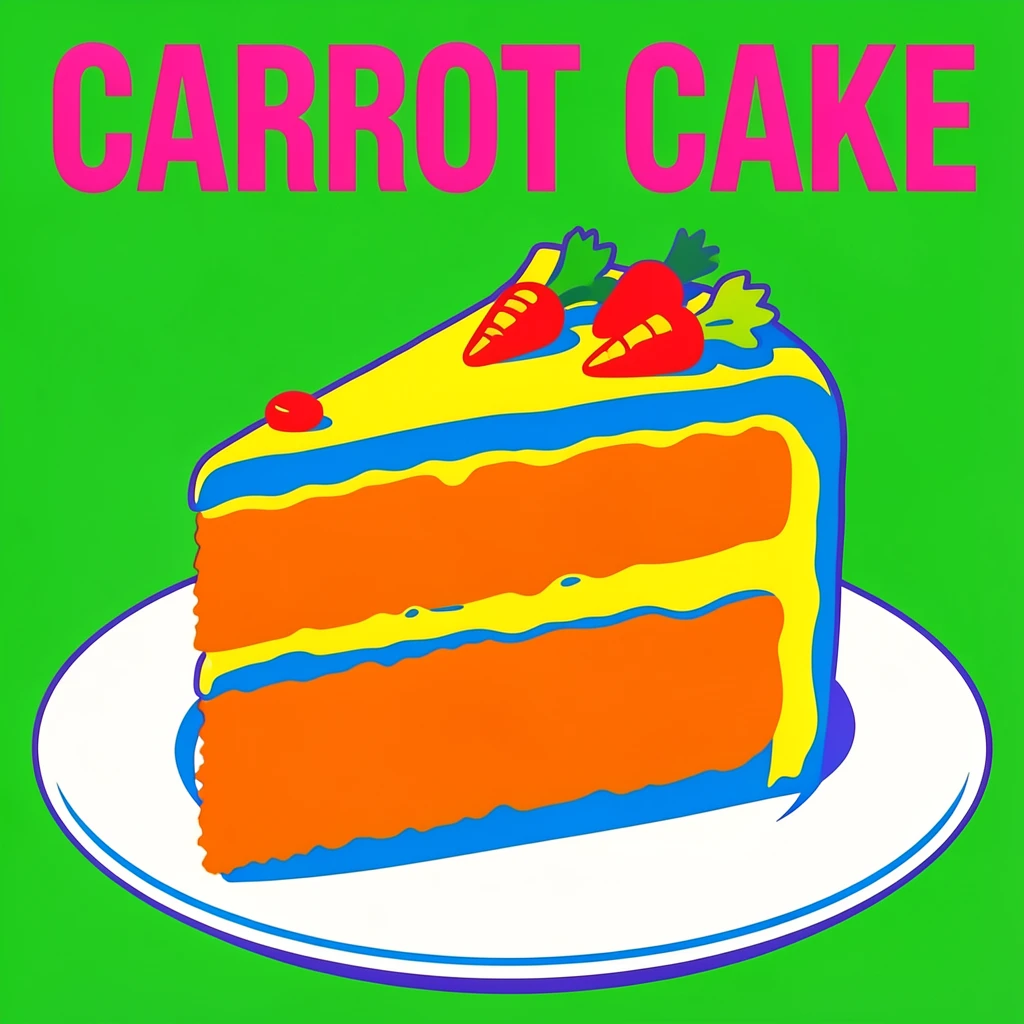 Bright orange carrot cake slice