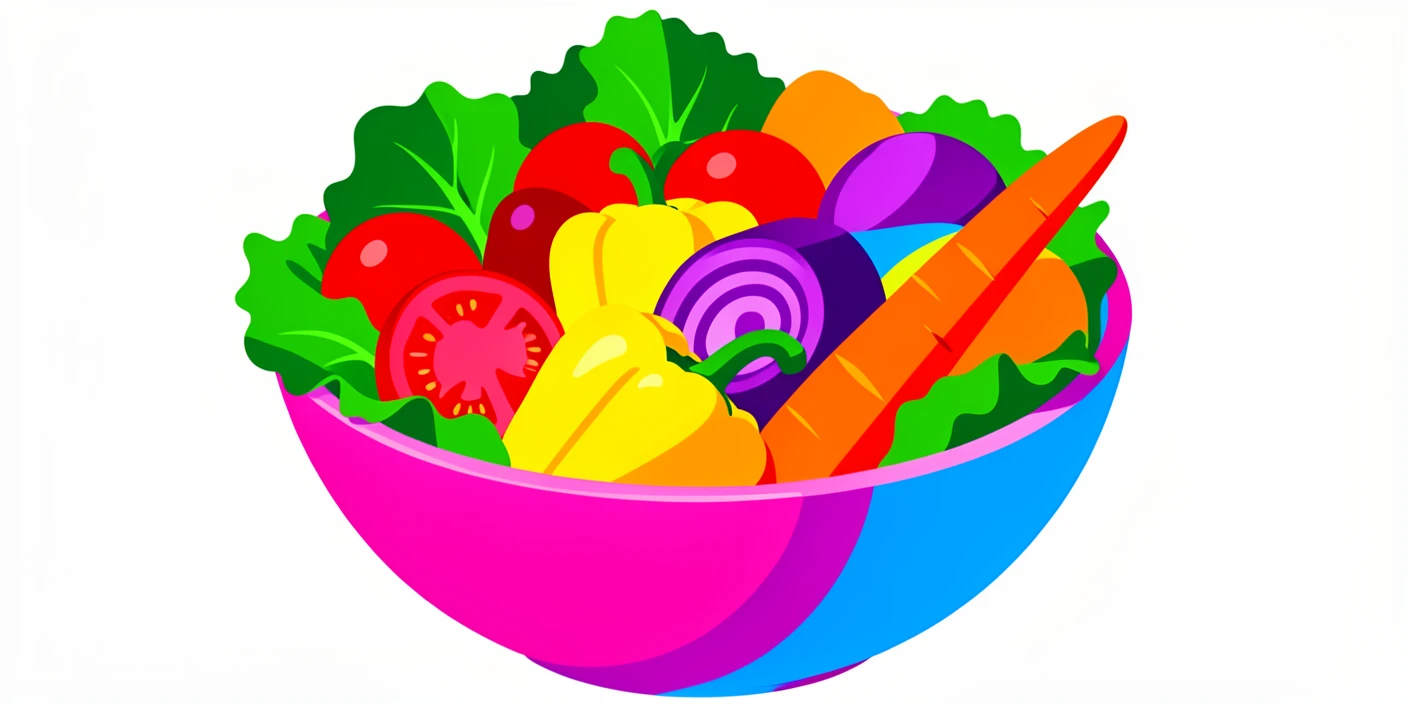 Bowl of fresh salad with colorful vegetables
