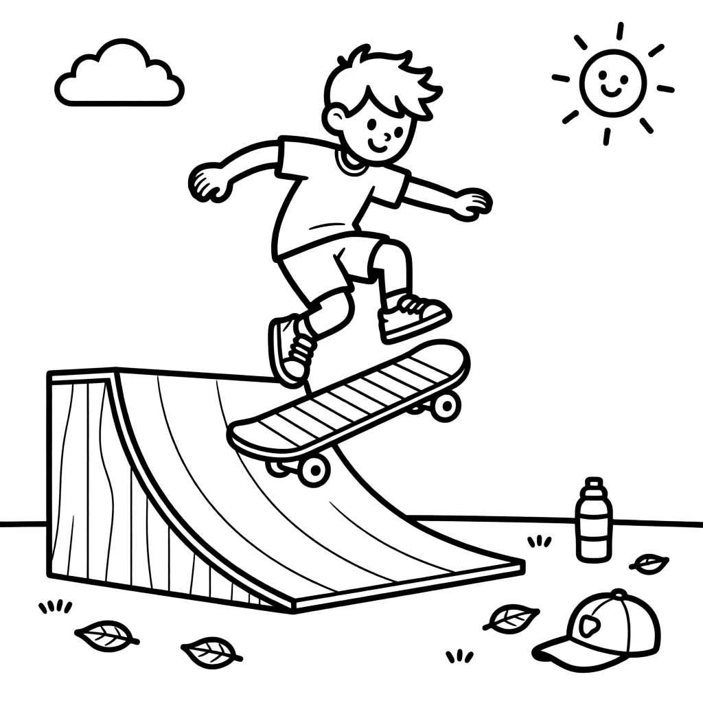A skateboard ramp with a rider doing a jump