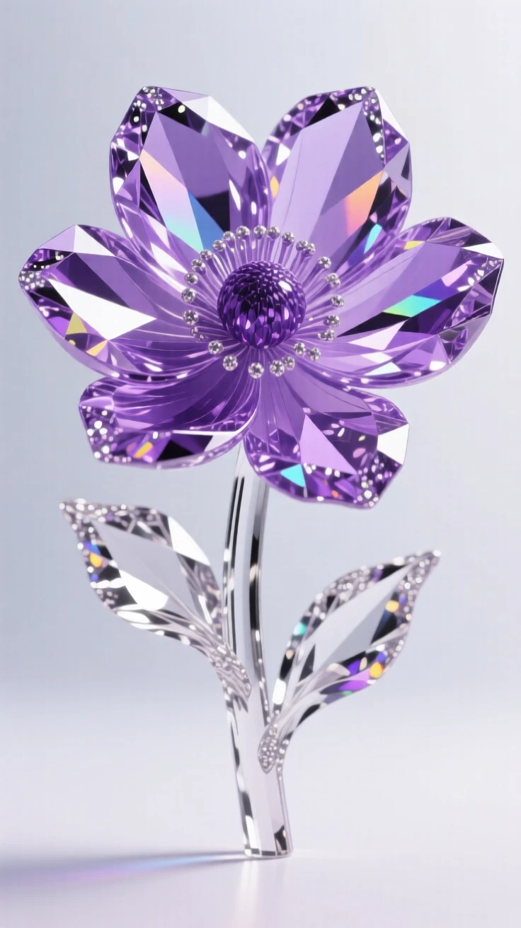 A single anemone flower with delicate purple petals swaying in a gentle breeze.