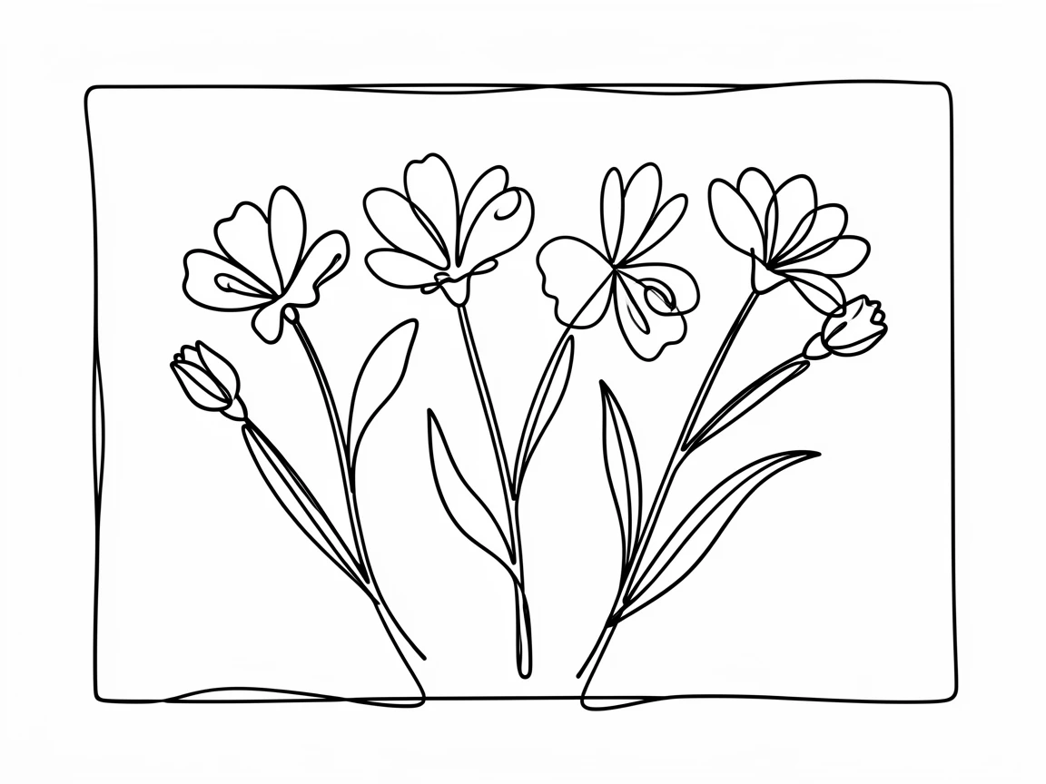 A collection of pressed flowers arranged under glass in a frame