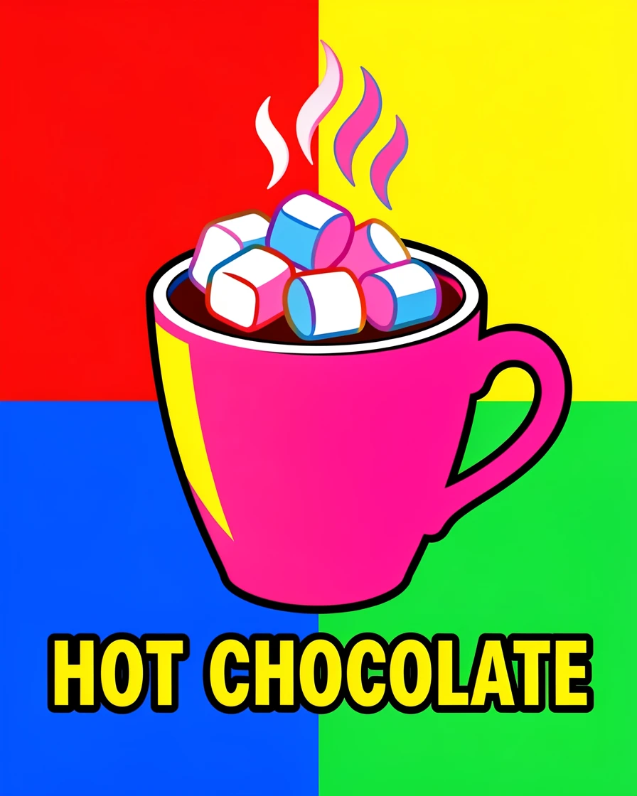 Hot chocolate topped with marshmallows