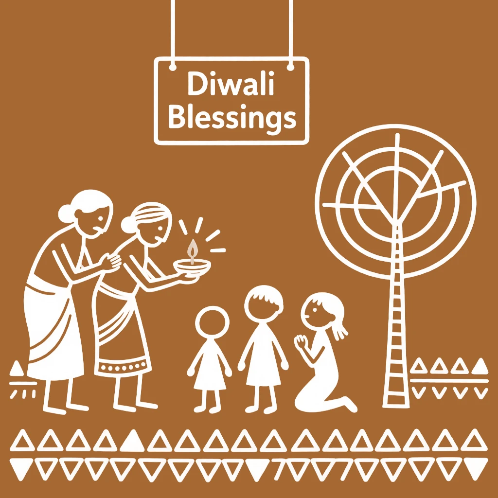 Diwali celebrated as elders bless the youngest members of the family.