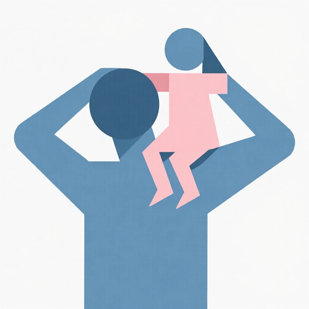 A father carrying his daughter on his shoulders