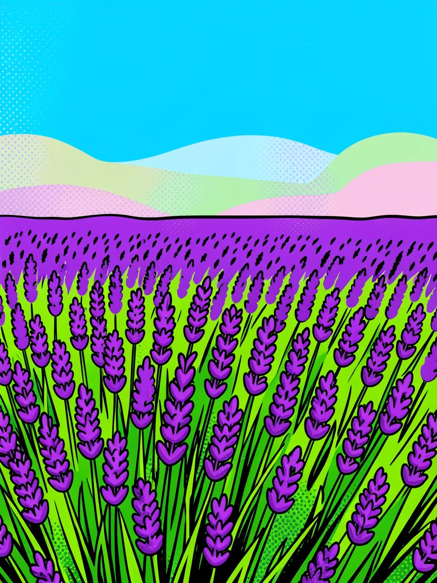 A field of lavender stretching to the horizon