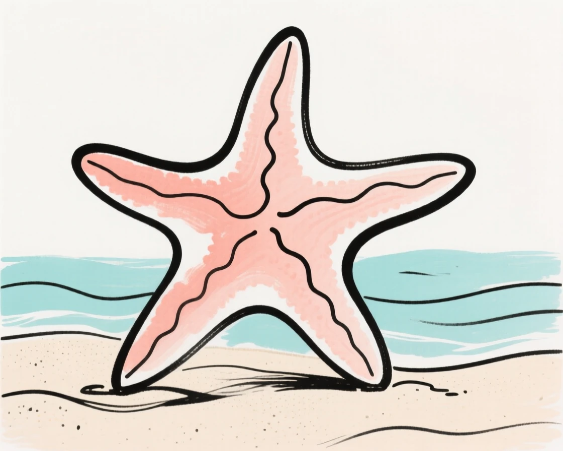 A starfish resting on the seabed