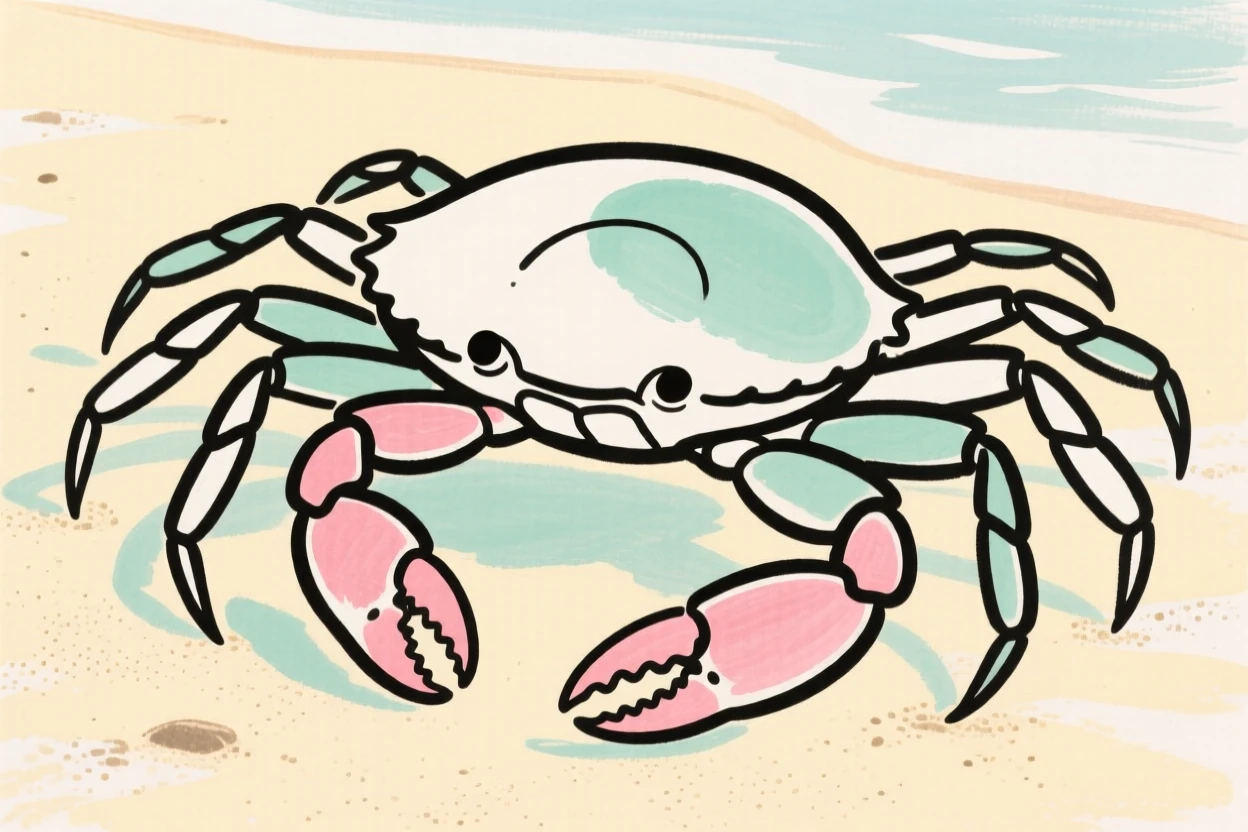 A crab scuttling across the sand