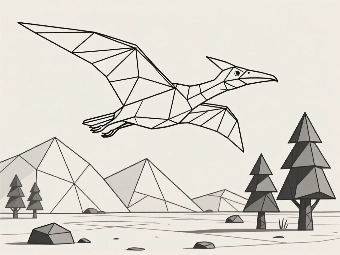 A Quetzalcoatlus soaring above a Cretaceous landscape