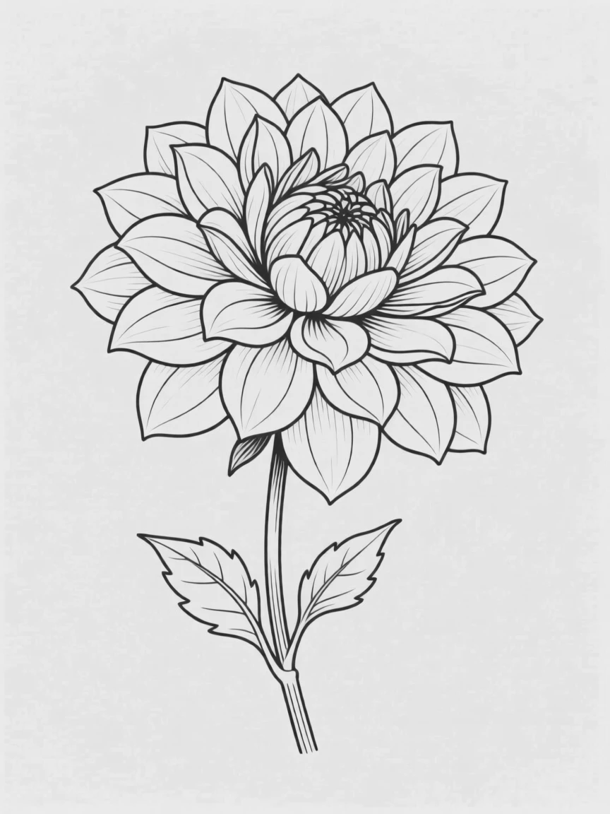 A single dahlia flower with intricate layered petals