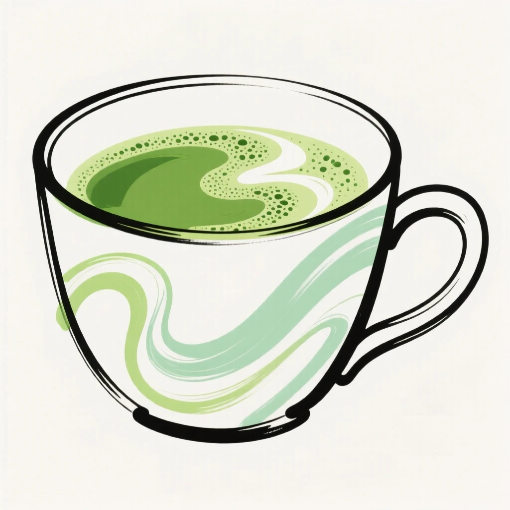 A cup of matcha tea whisked to a frothy green finish.