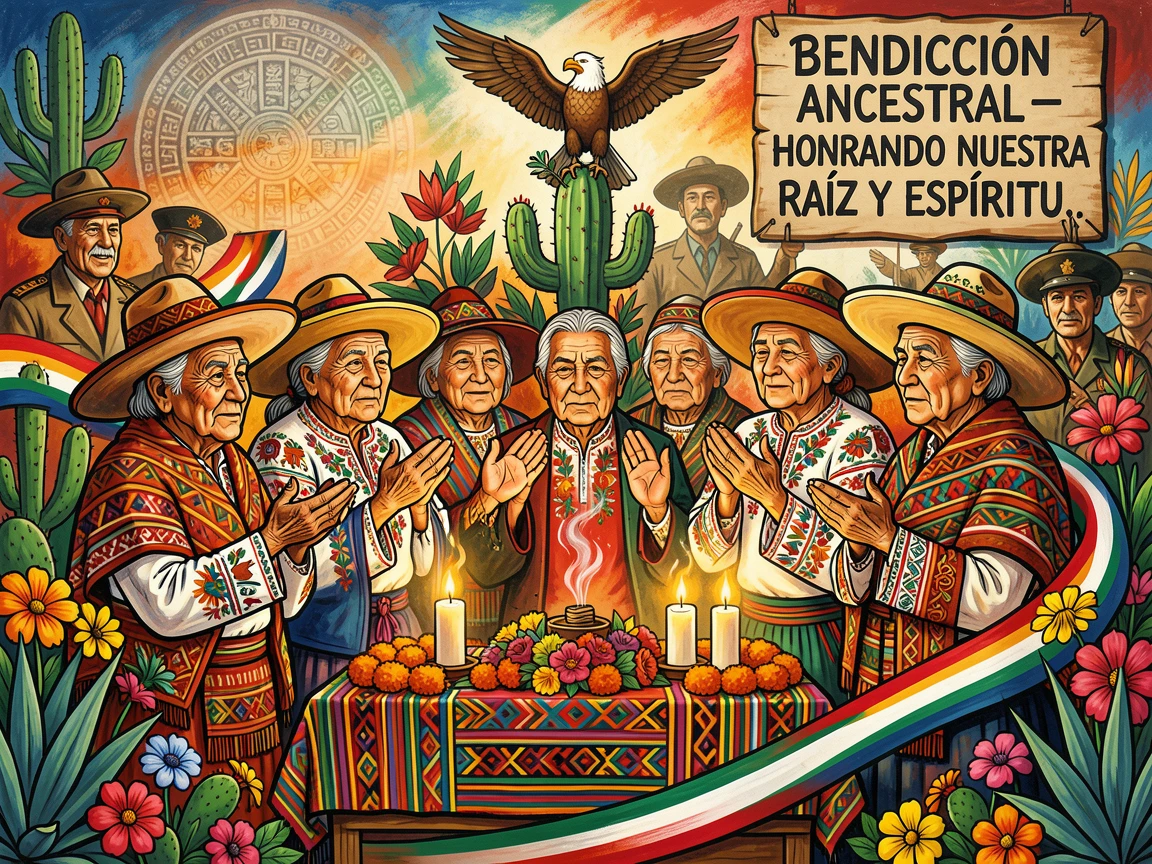 A group of elders performing a traditional blessing ceremony