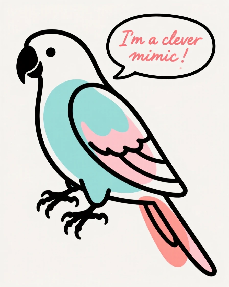 A parrot mimicking a phrase