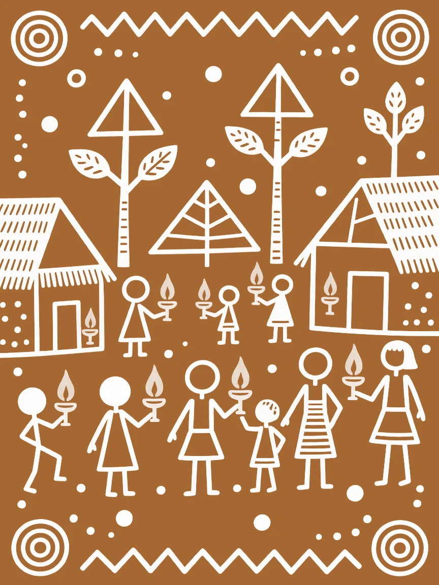 Diwali celebrated as families light lamps outside their homes.