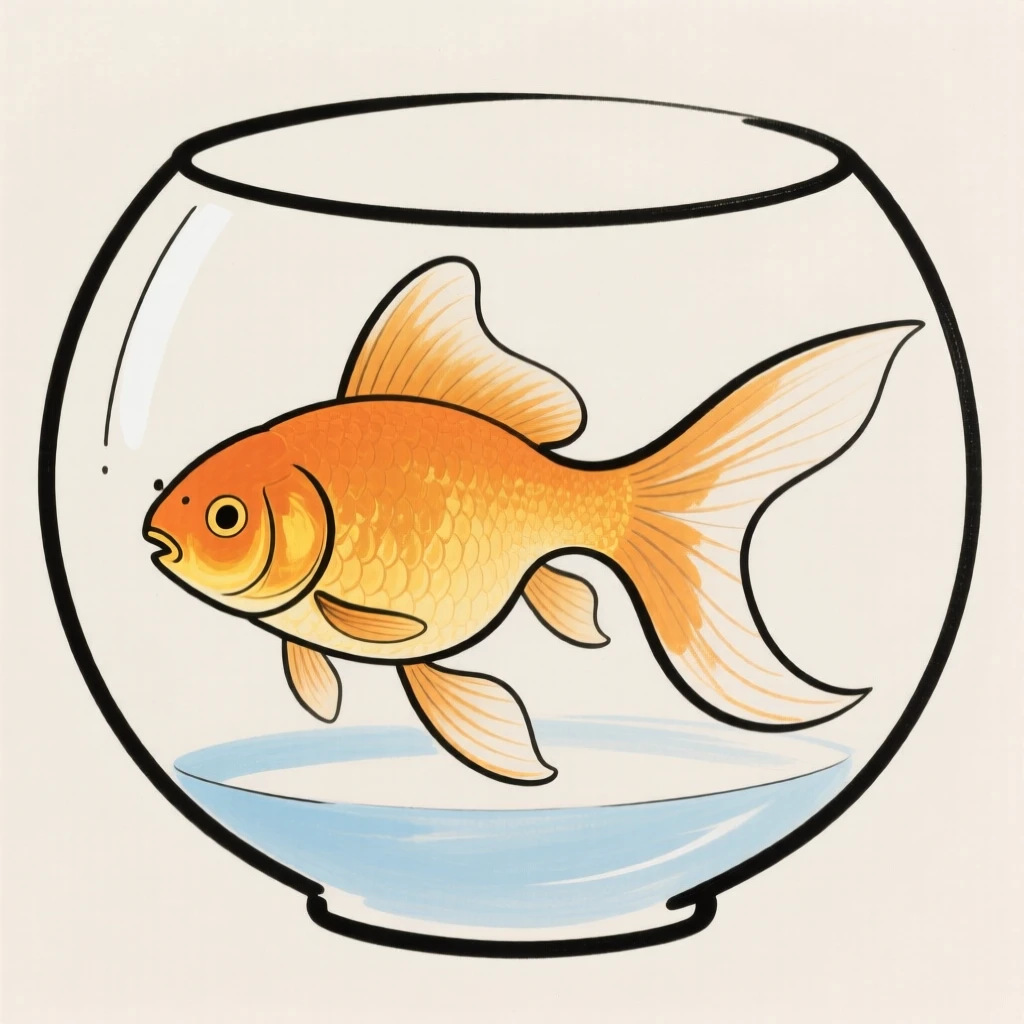 A goldfish in a bowl