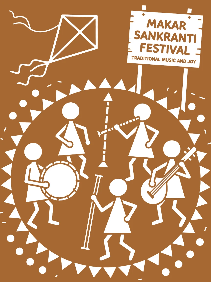 Makar Sankranti celebrated as musicians play traditional instruments together.