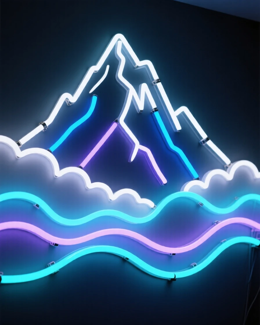 A jagged mountain peak rising above a sea of clouds.