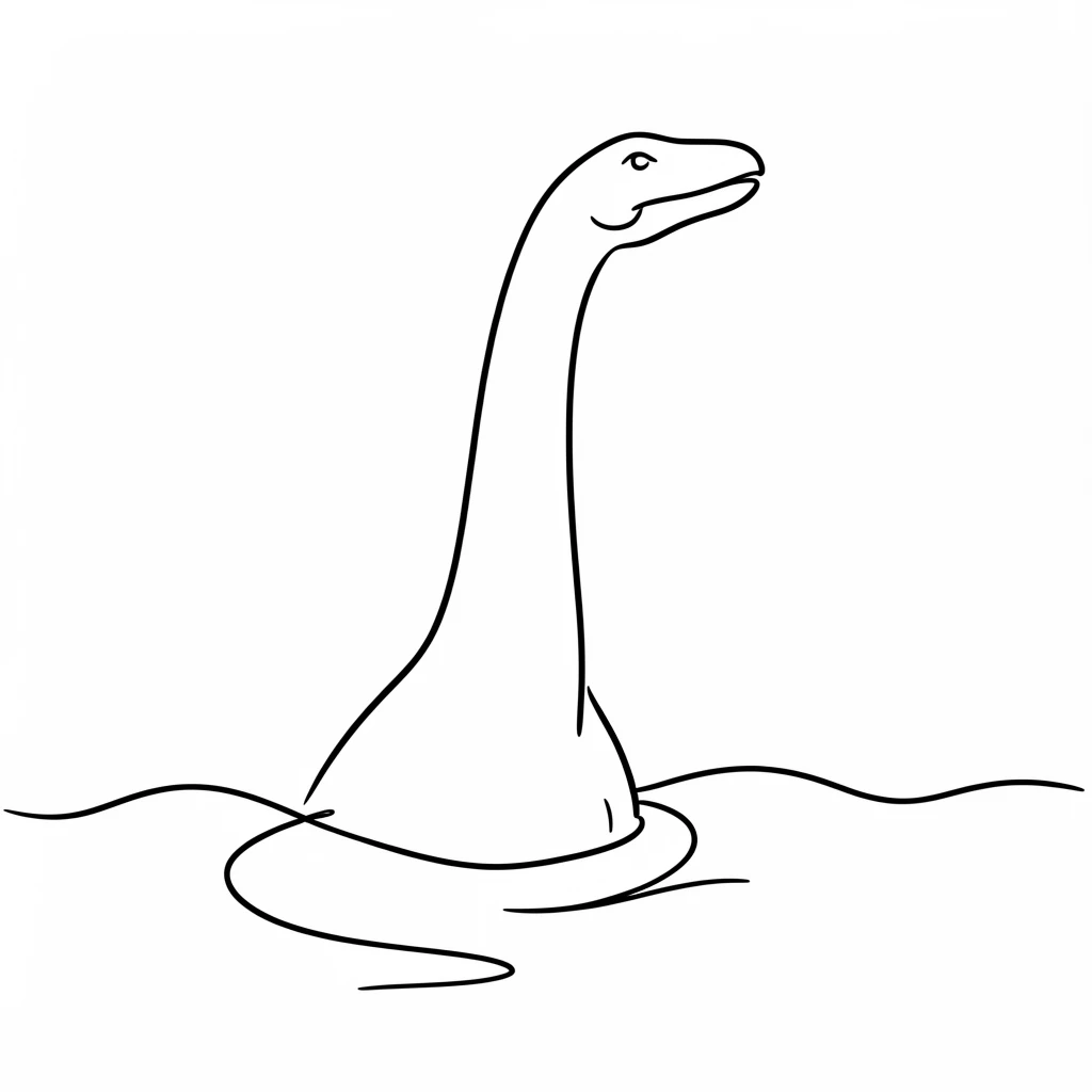 A Elasmosaurus stretching its long neck above the ocean surface