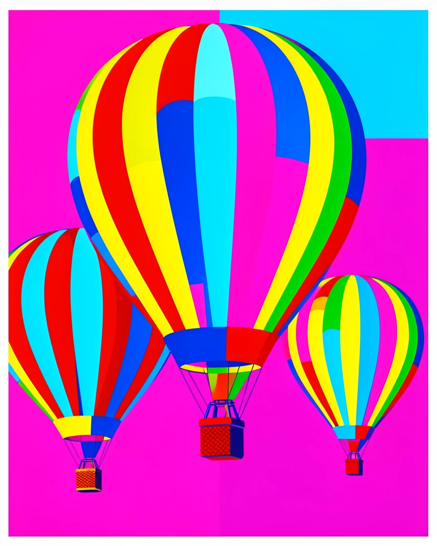 Colorful hot air balloons rising at dawn