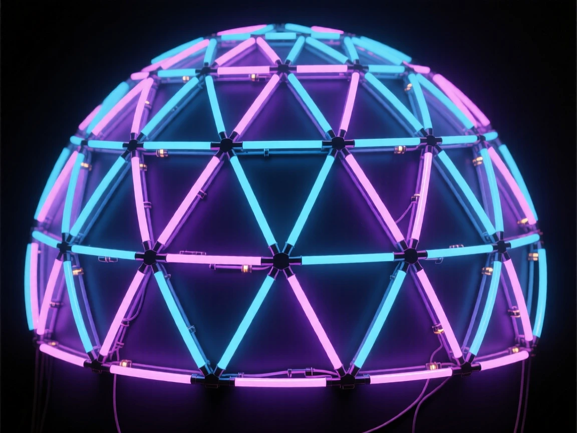 A tessellated dome built from repeating triangular panels.