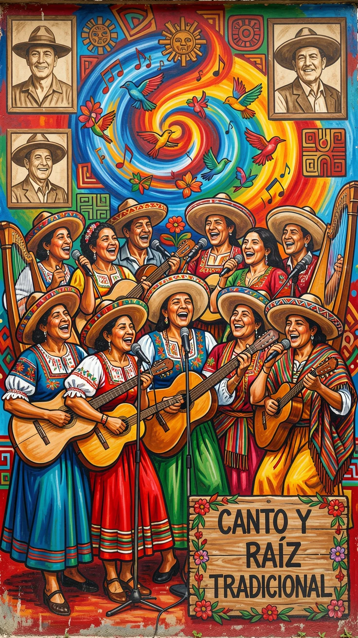 A group of singers performing traditional folk songs together