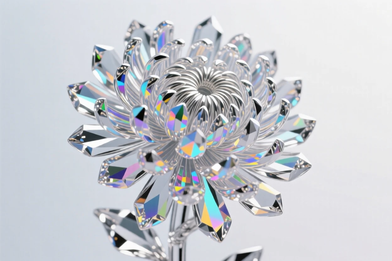 A single chrysanthemum in intricate spiraling petal formation.