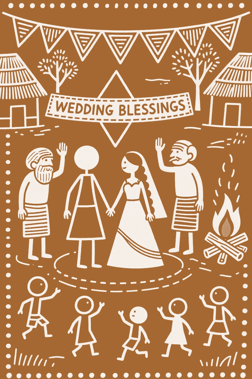 A wedding ceremony celebrated as elders bless the youngest members of the family.
