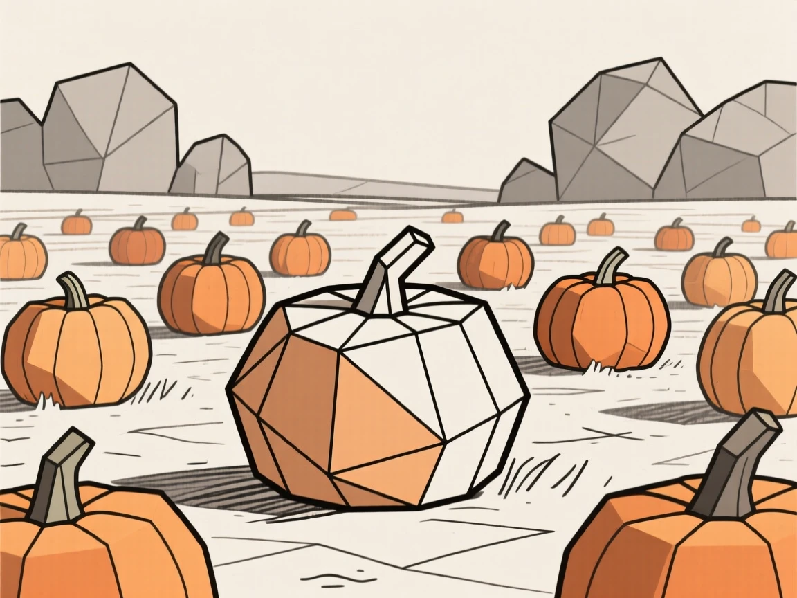 A field of autumn pumpkins ready for harvest