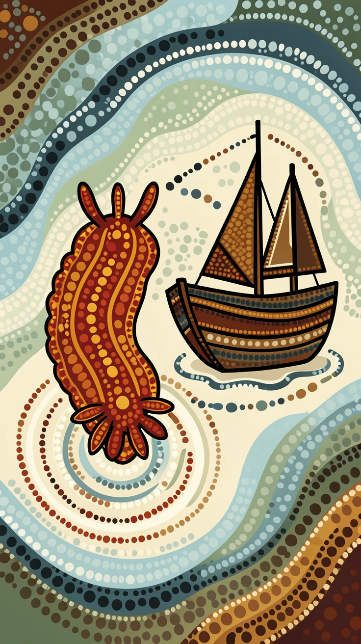 A nudibranch surfacing beside a fishing boat