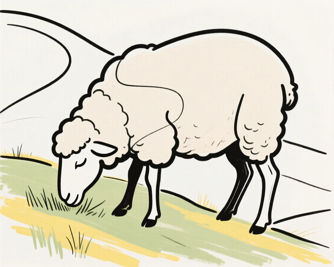 A sheep grazing on a hillside