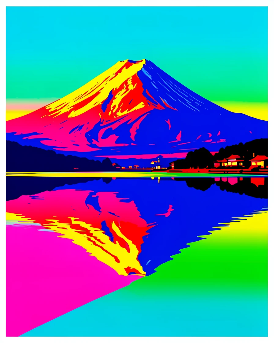 Mount Fuji reflected in a still lake