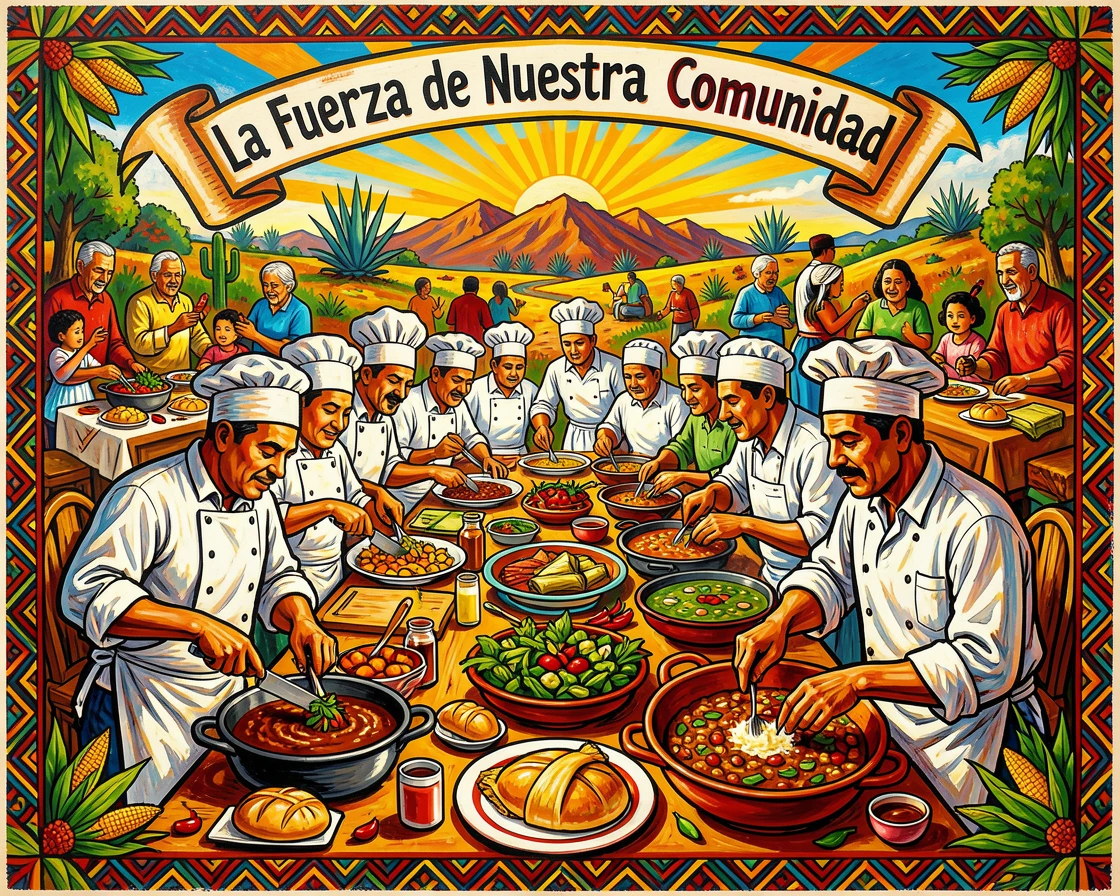 A group of chefs preparing a feast for a community celebration