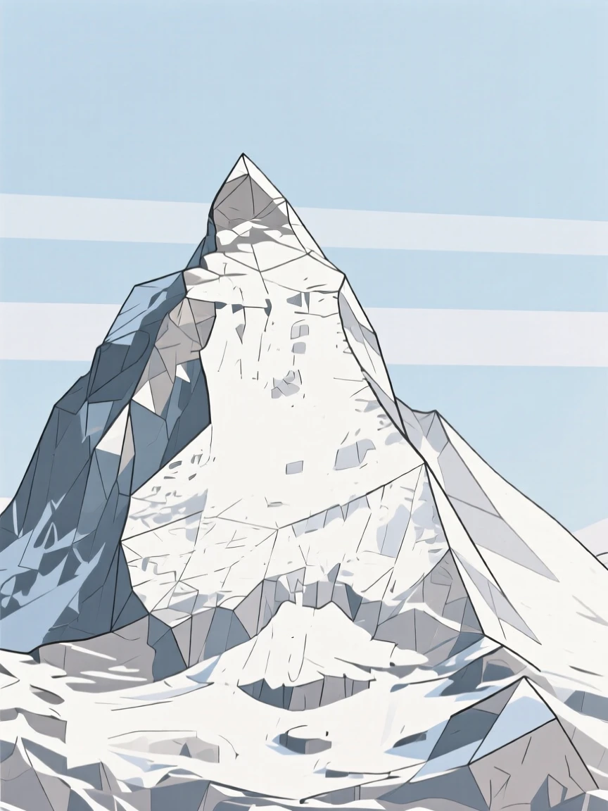 A snow-covered mountain summit against a clear sky
