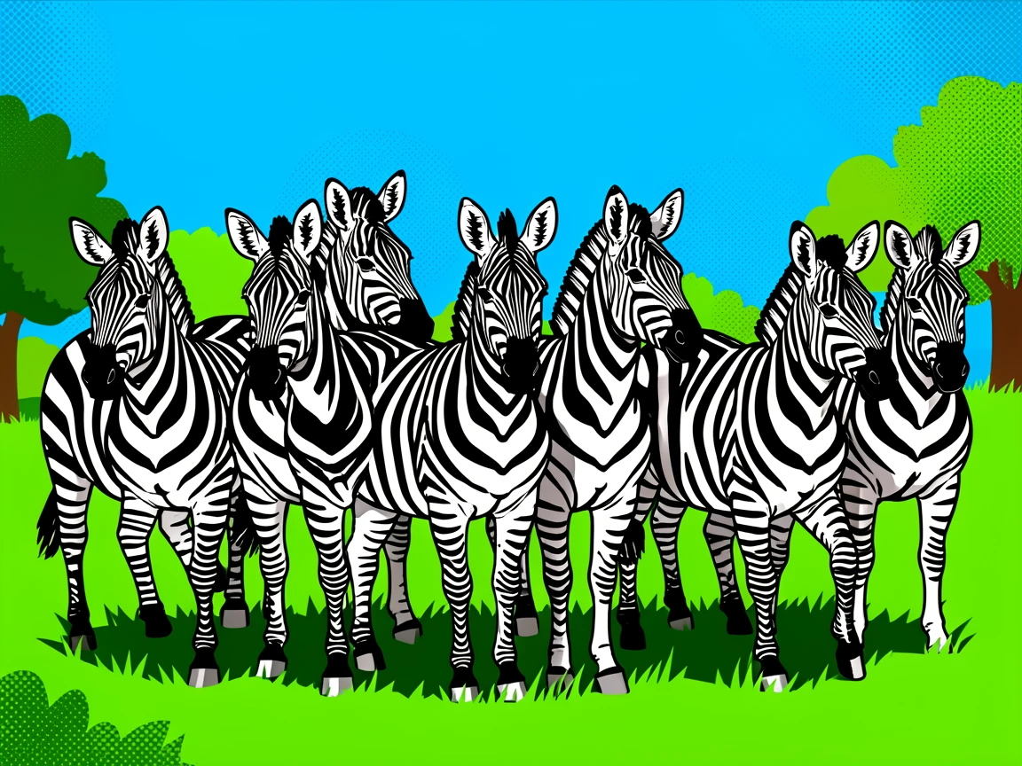 A herd of zebras standing proudly in its natural habitat