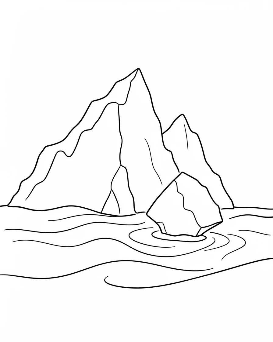 A glacier calving into a frigid arctic sea