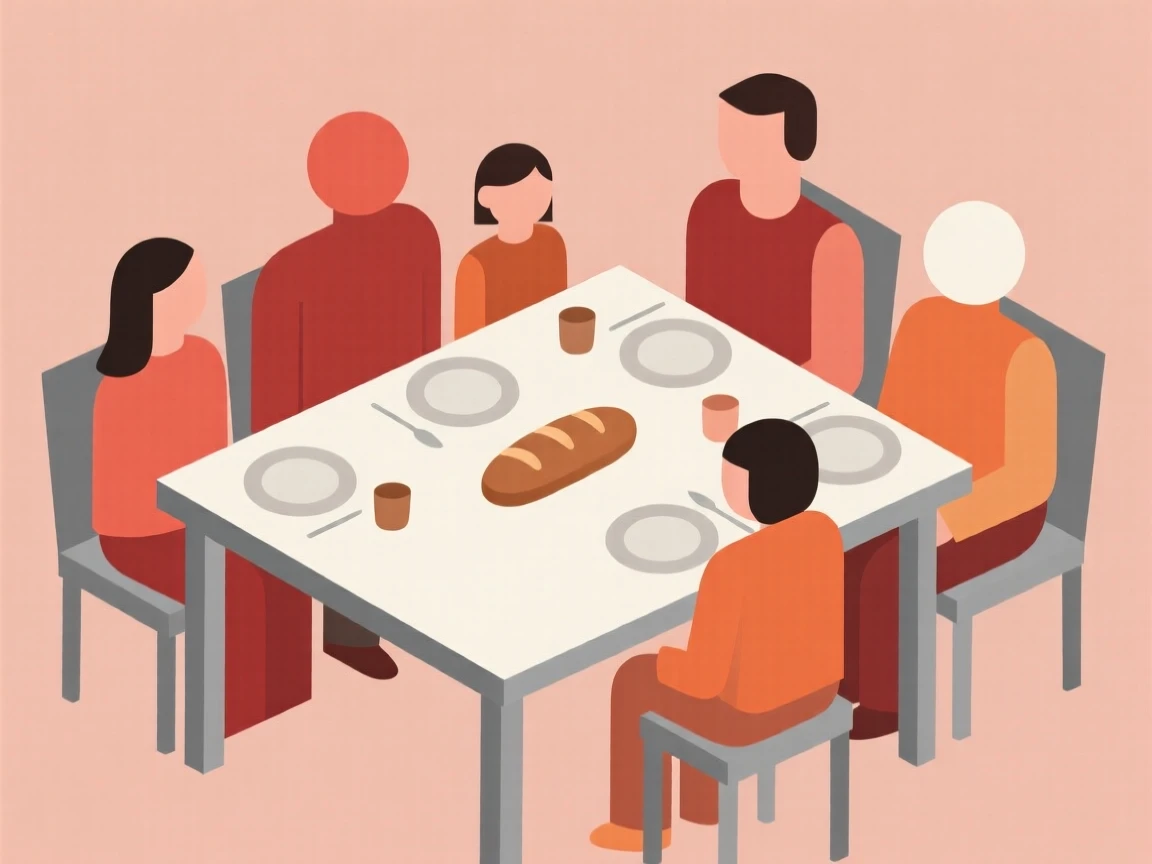 A large family gathered for a holiday meal