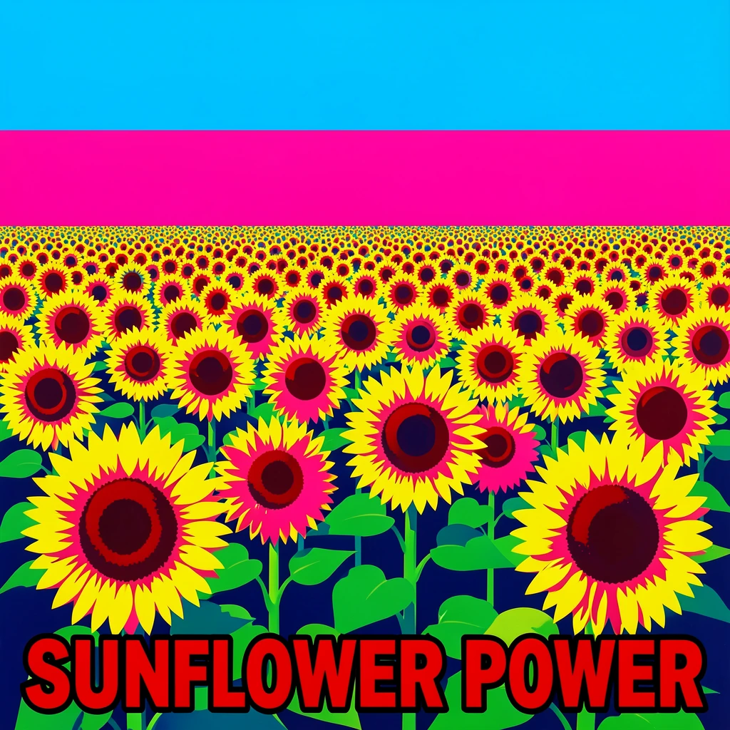 Sunflower field stretching to the horizon