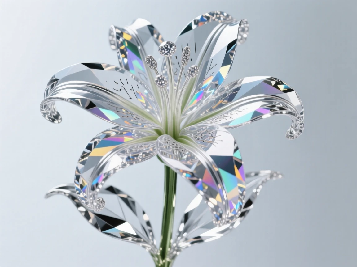 A single lily with dramatic backlighting revealing translucent petal veins.