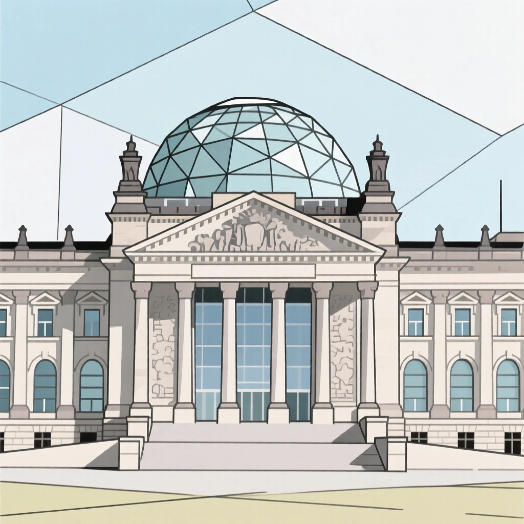 The Reichstag building beneath a glass dome in Berlin