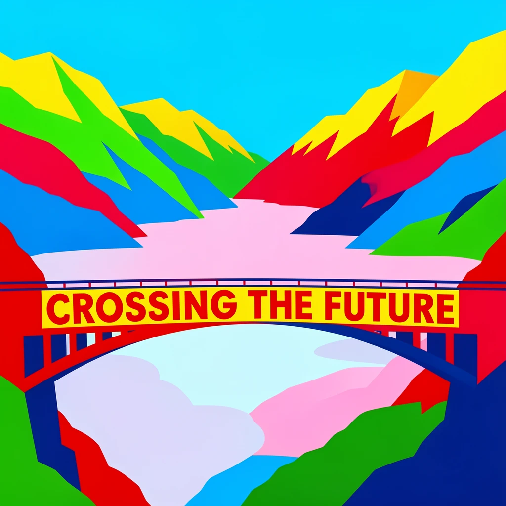 Bridge crossing a misty mountain valley