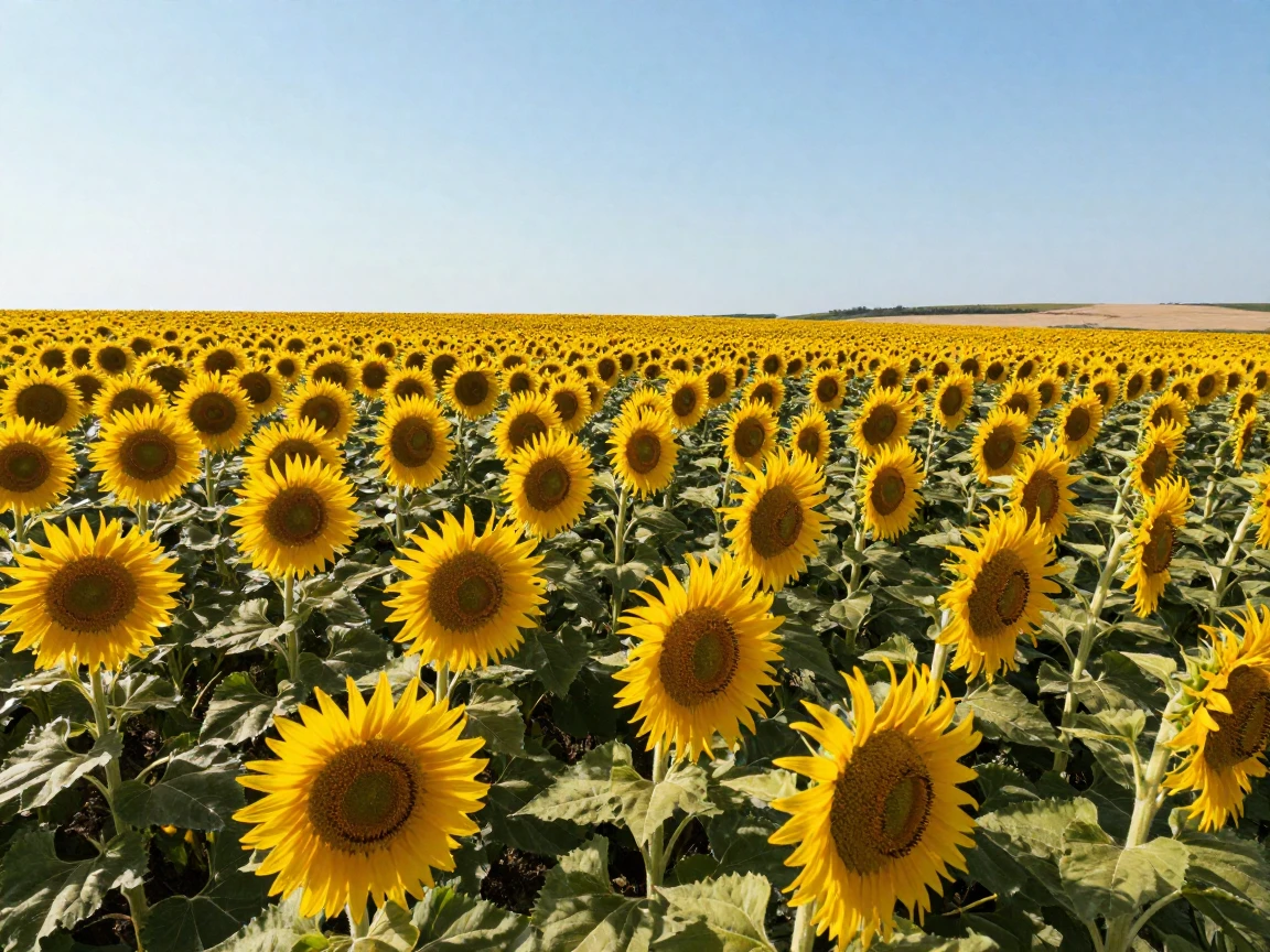 A sunflower field stretching toward the horizon