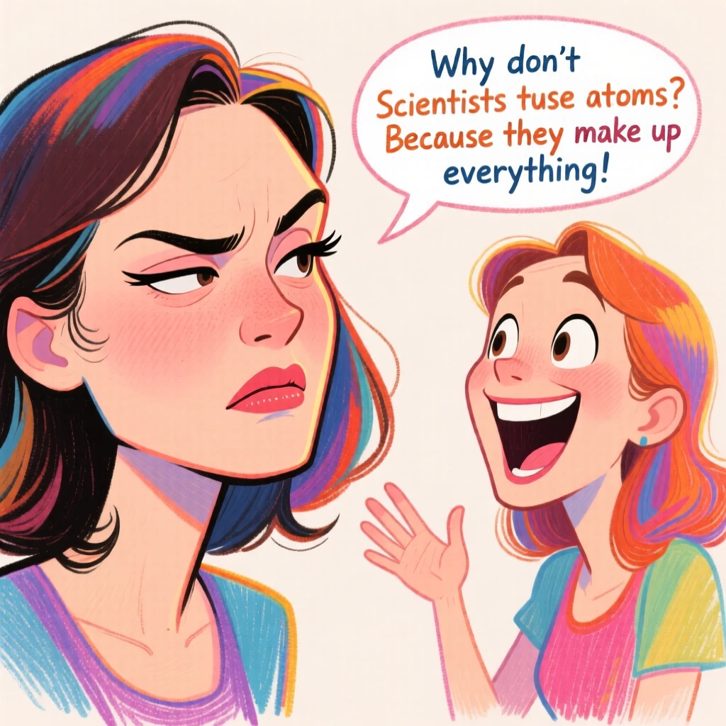 A woman giving an unimpressed side-eye while her friend tells a bad joke.
