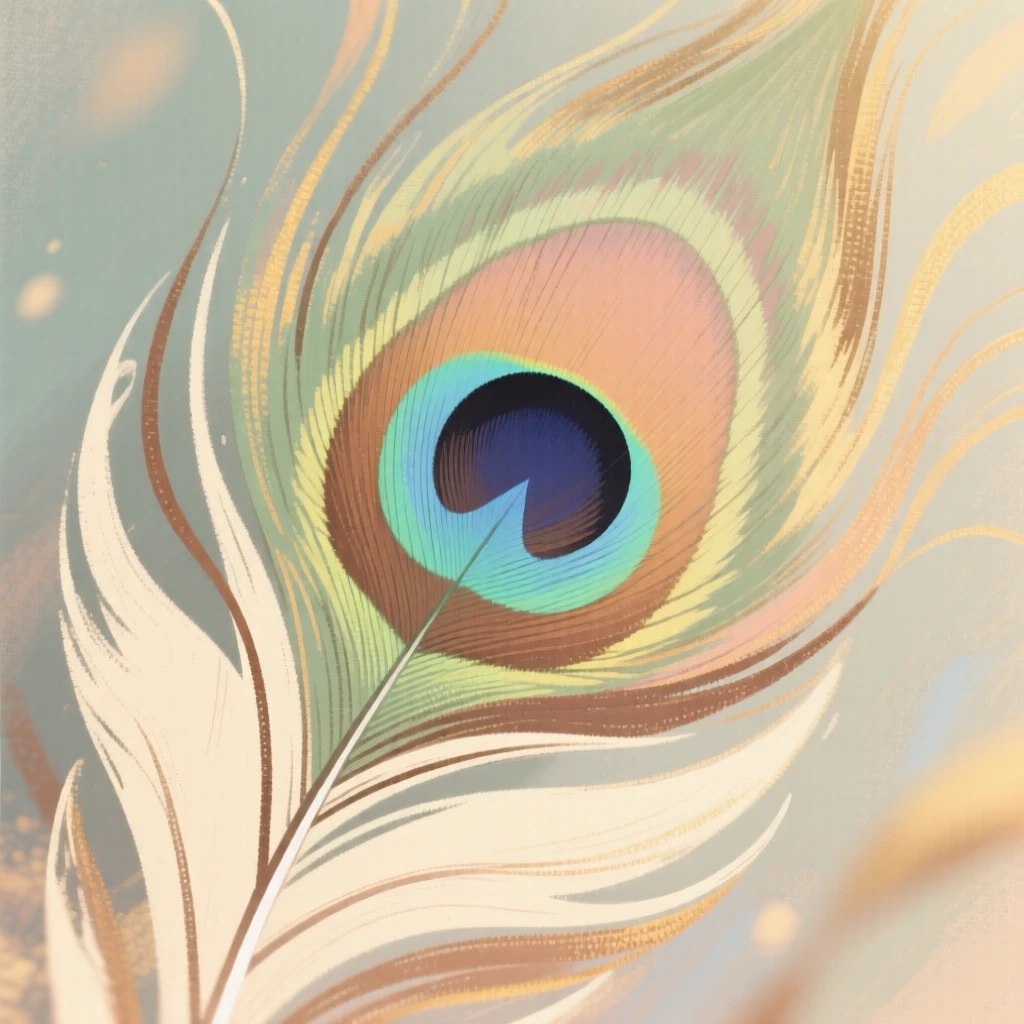A study of a peacock feather's iridescent eye pattern