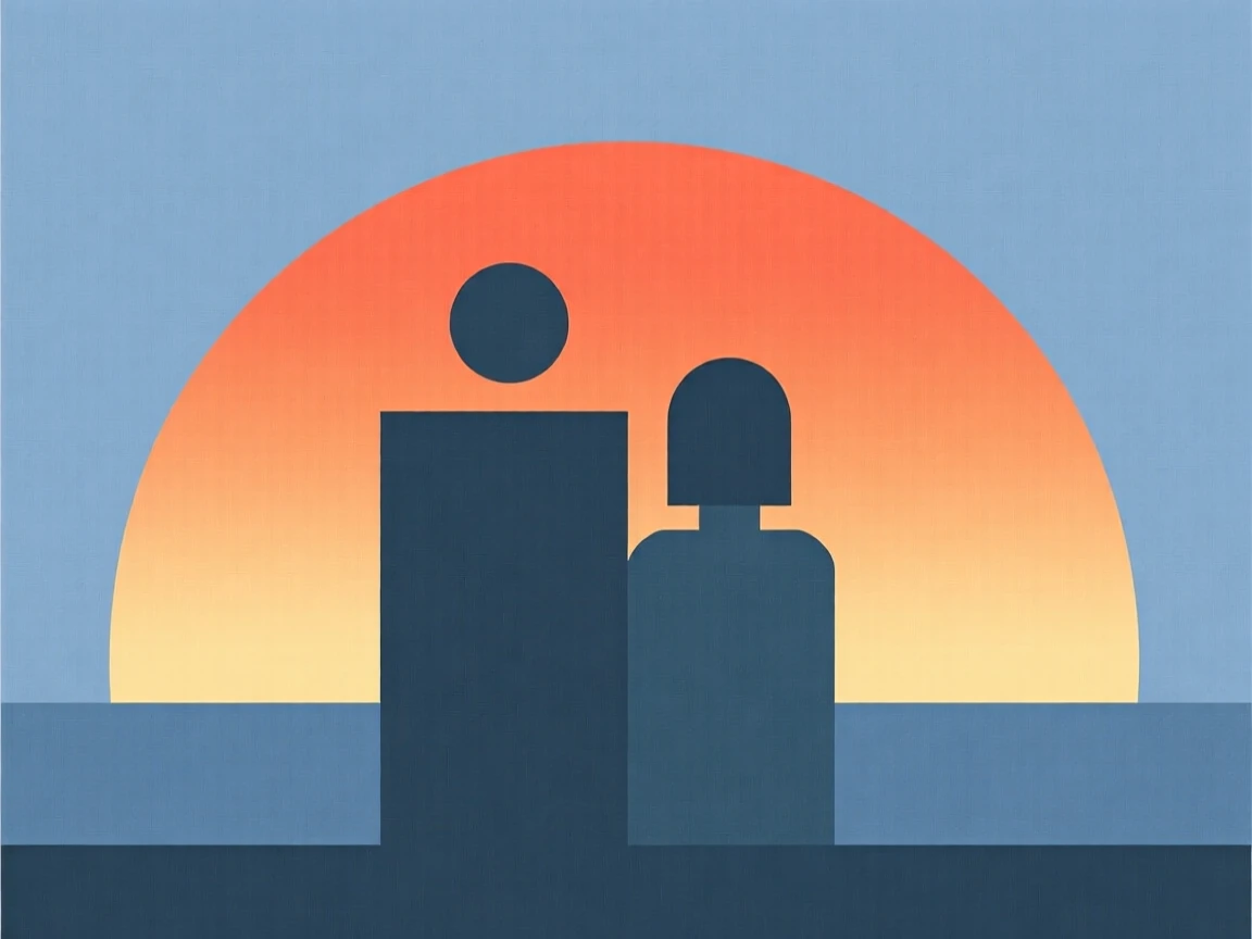 A couple watching the sunset together