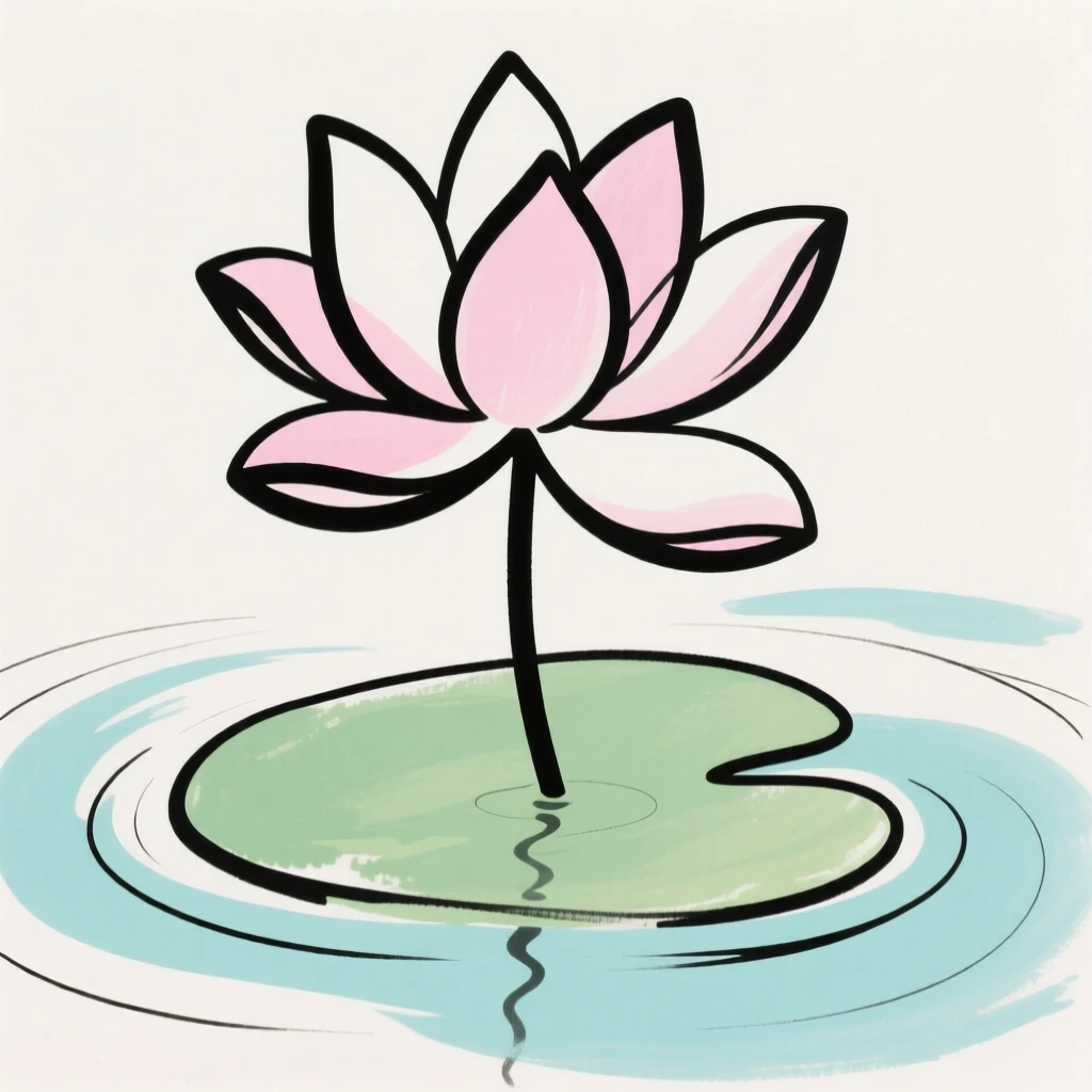 A lotus flower floating on a pond