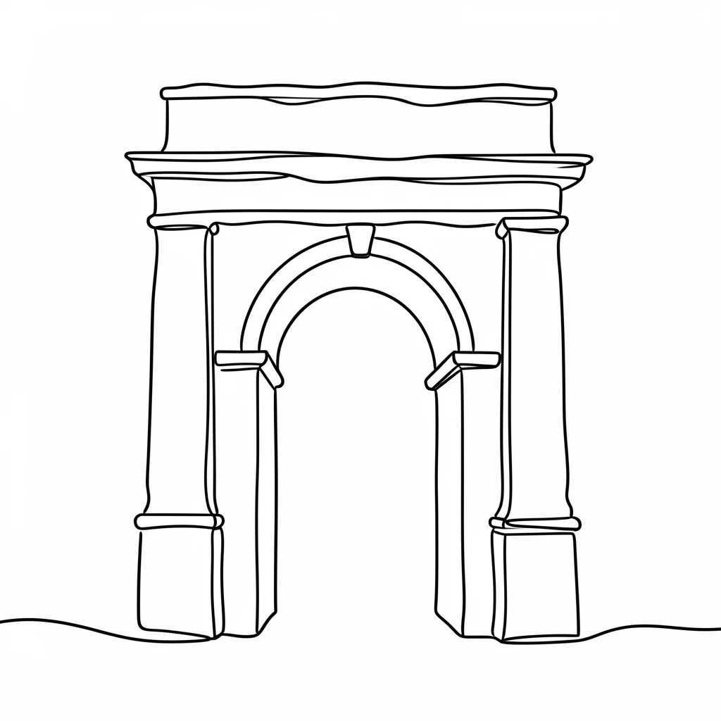 A stone triumphal arch standing at the entrance to a historic city