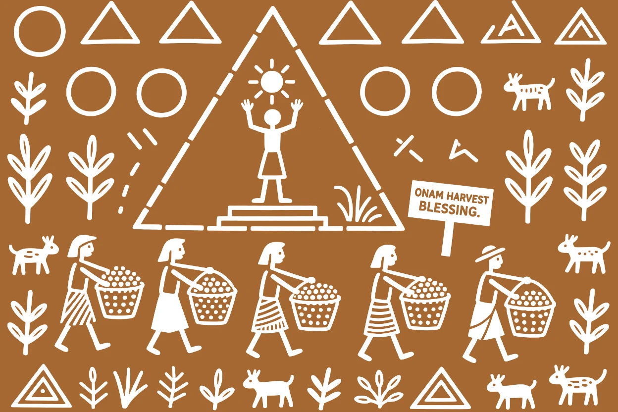 Onam celebrated as farmers bring the first grains of the harvest to be blessed.