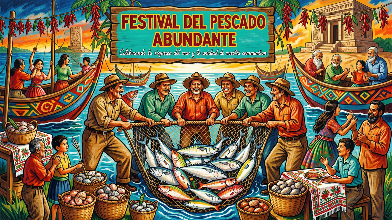A traditional fishing festival celebrating a bountiful catch