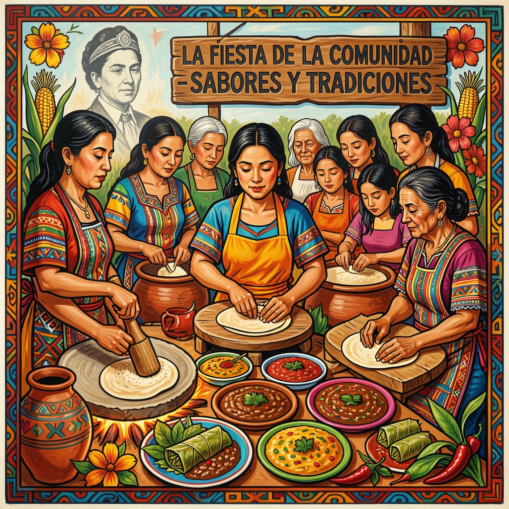 A group of women preparing traditional dishes for a celebration